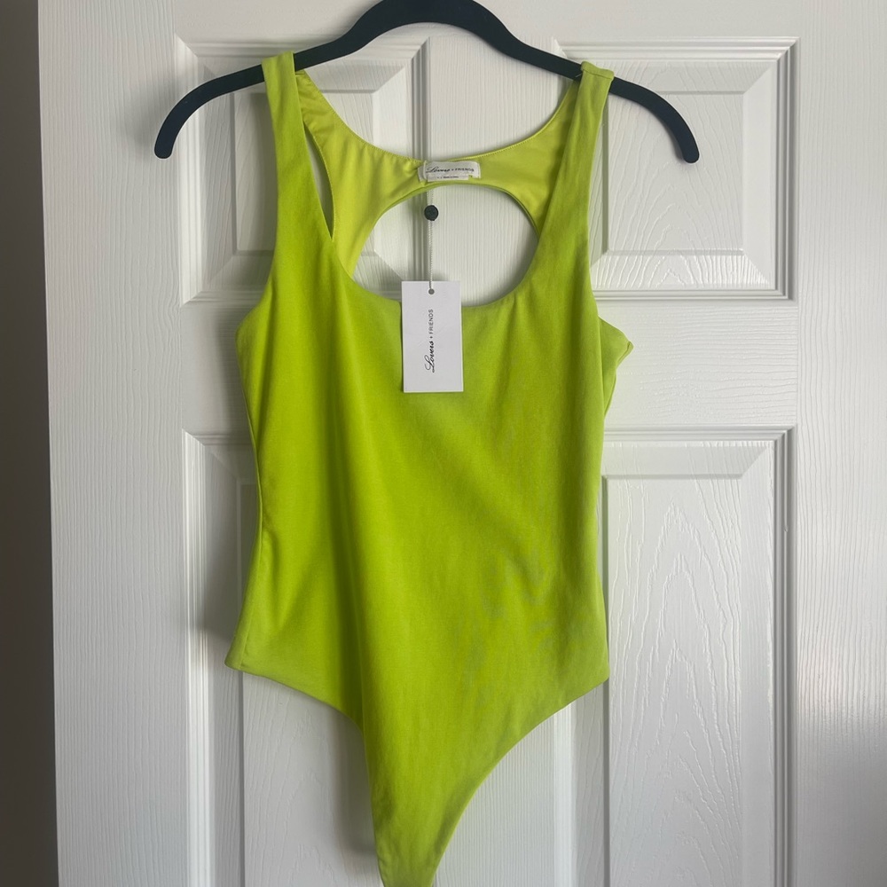 Lovers + friends bright green bodysuit
